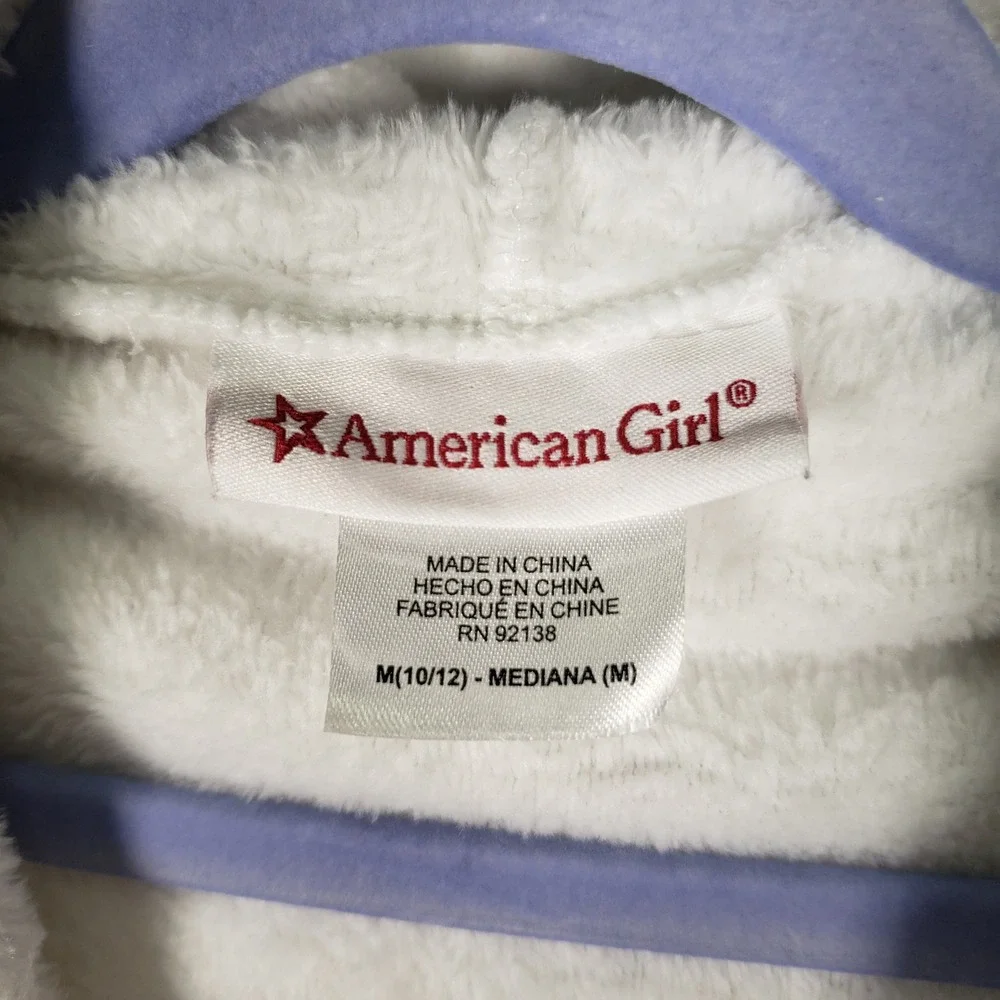 American‎ Girl Christmas Kids White Reindeer Hooded M 10/12
